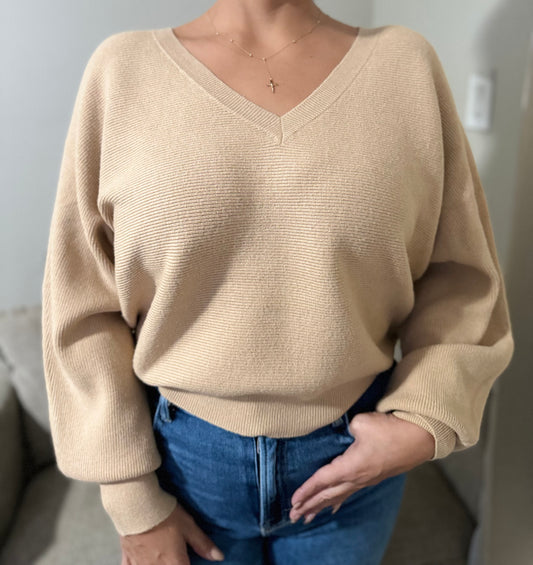 Lovely Taupe Knit Top