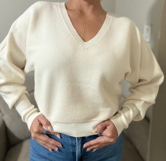 Lovely Cream Knit Top